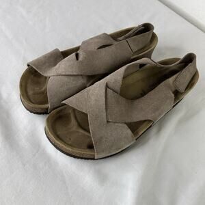 Autenti Made In Spain Suede Tan Sandals Size 38, summer, spring, comfy, boho
